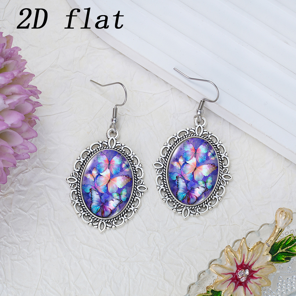 Dreamy Purple Background Gradient Butterfly Earrings